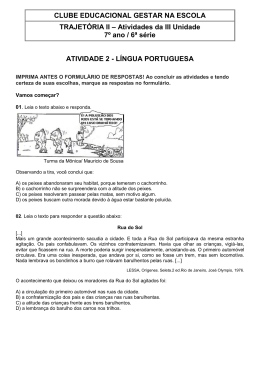 ATIVIDADE 2 - LÍNGUA PORTUGUESA CLUBE EDUCACIONAL