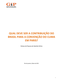 QUAL DEVE SER A CONTRIBUIÇÃO DO BRASIL PARA A