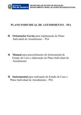 PLANO INDIVIDUAL DE ATENDIMENTO - Novo Degase