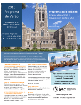 IEC Agenda in Portuguese - International Entrepreneurship Center