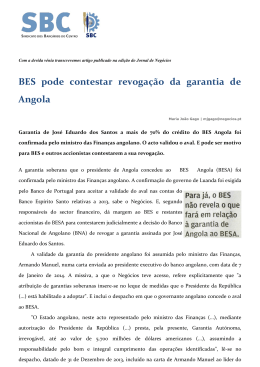 BES pode contestar revogação da garantia de Angola