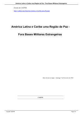 América Latina e Caribe uma Região de Paz - Fora Bases