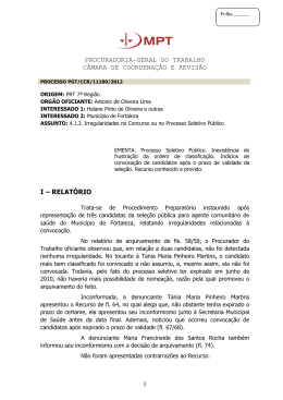 Processo PGT/CCR/nº 11100/2012 - Ministério Público do Trabalho