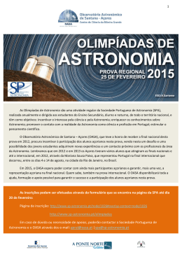 Folheto Olimpíadas de Astronomia 2015
