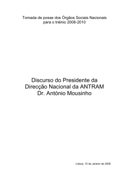 Discurso do Presidente da Direcção Nacional da ANTRAM Dr