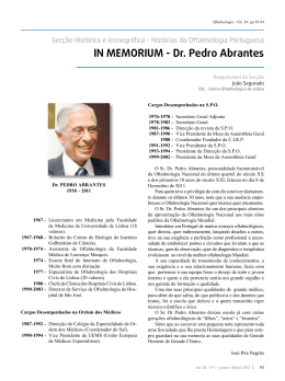 IN MEMORIUM - Dr. Pedro Abrantes