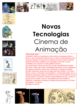Novas Tecnologias Cinema de Animação