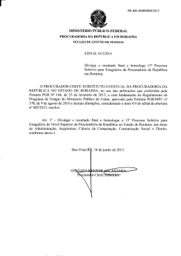 Edital nº 13/2015 - Procuradoria da República em Roraima