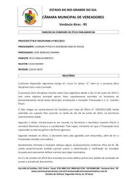 Processo Ético Disciplinar n° 001/2013