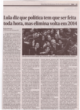 Lula diz que política tem que ser feita toda hora, mas elimina