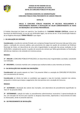 Anula concurso - Prefeitura Municipal de Esteio