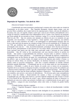 Deposição de Napoleão - Fafich - Universidade Federal de Minas