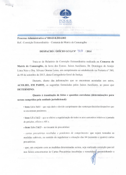 Determinações do Corregedor - Despacho Oficio nº 329/2014