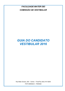 GUIA DO CANDIDATO - Vestibular MaterDei