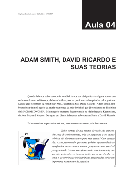 Aula 04 ADAM SMITH, DAVID RICARDO E SUAS TEORIAS