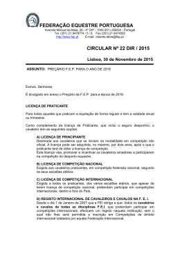 Circular Nº 22/2015 - Federação Equestre Portuguesa