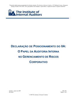 Declaração de Posicionamento do IIA