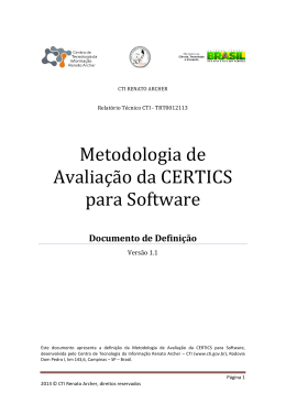Metodologia de Avaliação CERTICS para Software
