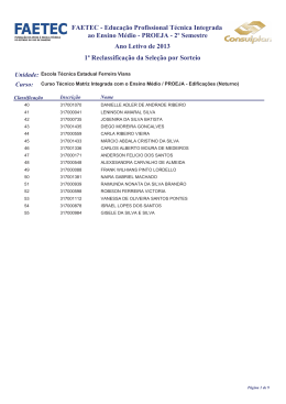 1ª Reclassificação - Lista de Convocados (09-07-2013)