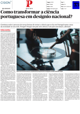 Como transformar a ciência portuguesa em desígnio nacional?