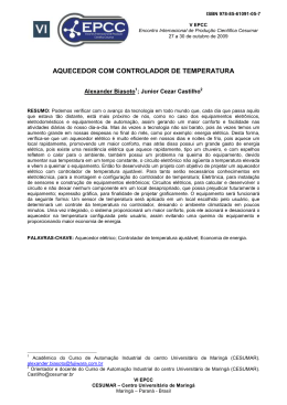 AQUECEDOR COM CONTROLADOR DE TEMPERATURA