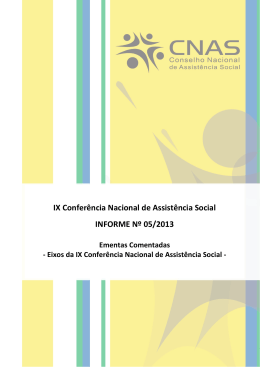 Informe CNAS numero 5 - Assistência e Desenvolvimento Social