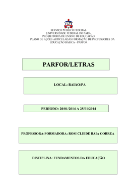 PARFOR/LETRAS - Aedi - Universidade Federal do Pará