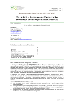 villa sicó – programa de valorização económica dos