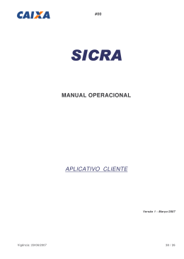 Manual Operacional SICRA - Cliente - Suporte