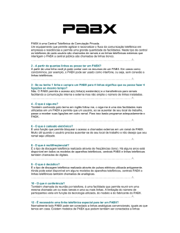 PABX é uma Central Telefônica de Comutação
