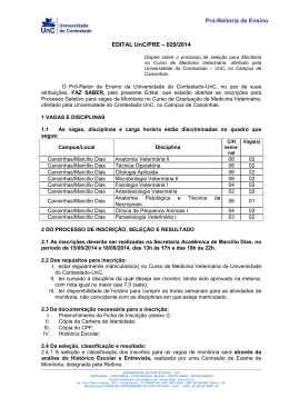 Pró-Reitoria de Ensino EDITAL UnC/PRE – 029/2014