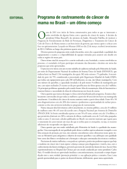 um ótimo começo - Revista Brasileira de Mastologia