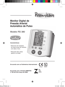 Monitor Digital de Pressão Arterial Automático de Pulso