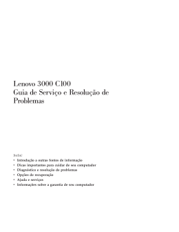 Lenovo 3000 C100 Guia de Serviço e Resolução de Problemas
