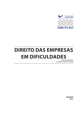 direito das empresas em dificuldades - FGV Direito Rio