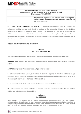Ato Normativo nº 833 - PGJ, de 24/09/2014.