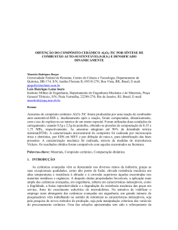 HC8532) OBTENÇÃO DO COMPÓSITO CERÂMICO Al2O3