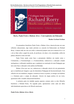 Rorty, Paulo Freire e Rubem Alves : Convergências em