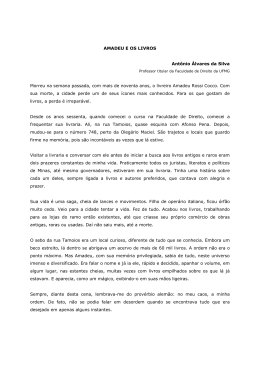 AMADEU E OS LIVROS Antônio Álvares da Silva Morreu na
