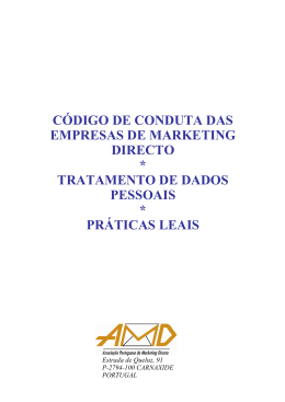 código de conduta - Amd-associação Portuguesa De Marketing