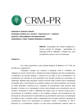 PARECER Nº/2012 CRM-PR - Conselho Federal de Medicina