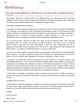 Relatório de Rating - BFRE - Brazilian Finance e Real Estate