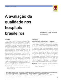 A avaliação da qualidade nos hospitais brasileiros