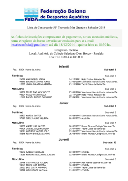 Lista Final Mar Grande Salvador 2014