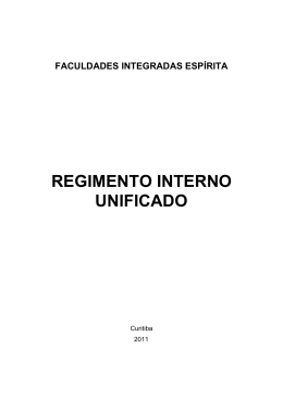 REGIMENTO INTERNO UNIFICADO - Faculdades Integradas Espírita