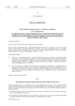 REGULAMENTO DE EXECUÇÃO (UE) N.o 763/2014 DA