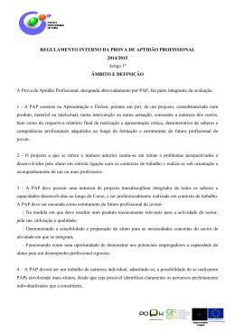 Regulamento da PAP 2014-2015 - Escola Profissional de Cuba