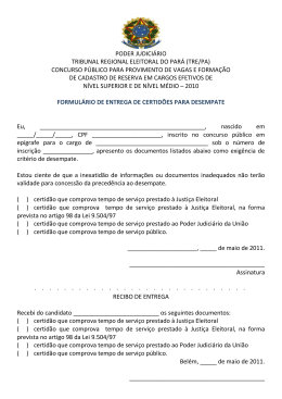PODER JUDICIÁRIO TRIBUNAL REGIONAL ELEITORAL DO PARÁ