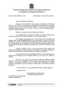 Tribunal Regional Eleitoral de Santa Catarina Corregedoria