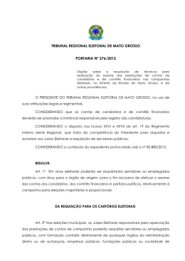 Portaria nº 276/2012 - Tribunal Regional Eleitoral de Mato Grosso